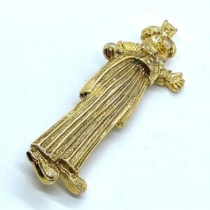 Vintage Clown Brooch Gold Tone